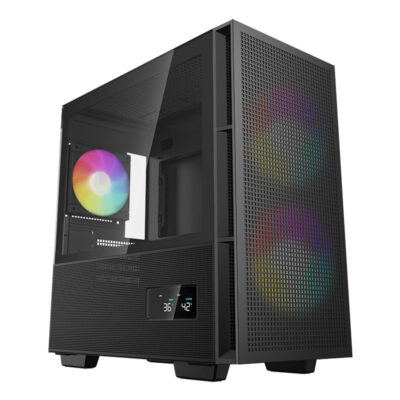DeepCool CH360 Digital Tempered Glass M-ATX Case – Black (R-CH360-BKAPE3D-G-1)