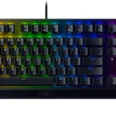 Razer BlackWidow V3 Tenkeyless – Yellow Switch, Numeric Keyless Gaming Keyboard, Mechanical, Yellow Axis, Clear Housing, Chroma RGB, Heavy Duty Aluminum Top Plate, Non-Fading ABS Key Cap, English, US