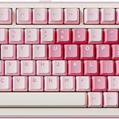 YUNZII B75 PRO Wireless Mechanical Keyboard,75% Gaming Keyboard Gasket Hot Swap Custom Keyboard with Knob,Pre-lubed Switches RGB,BT/Type-C/2.4G Creamy Keyboard (Pink, Cocoa Cream V2 Switch)