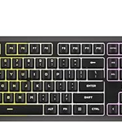 CORSAIR K55 CORE RGB Membrane Wired Gaming Keyboard – Quiet, Responsive Switches – Spill Resistance – Ten-Zone RGB – Media Keys – iCUE Compatible – QWERTY NA – PC, Mac – Black
