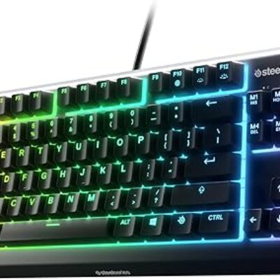 SteelSeries Apex 3 TKL Compact Whisper Quiet IP32 Water & Dust-Resistant Gaming Keyboard – Prism 10-Zone RGB Illumination